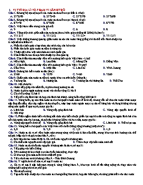 Tổng hợp câu hỏi trắc nghiệm ôn tập học kì I Địa lí lớp 12